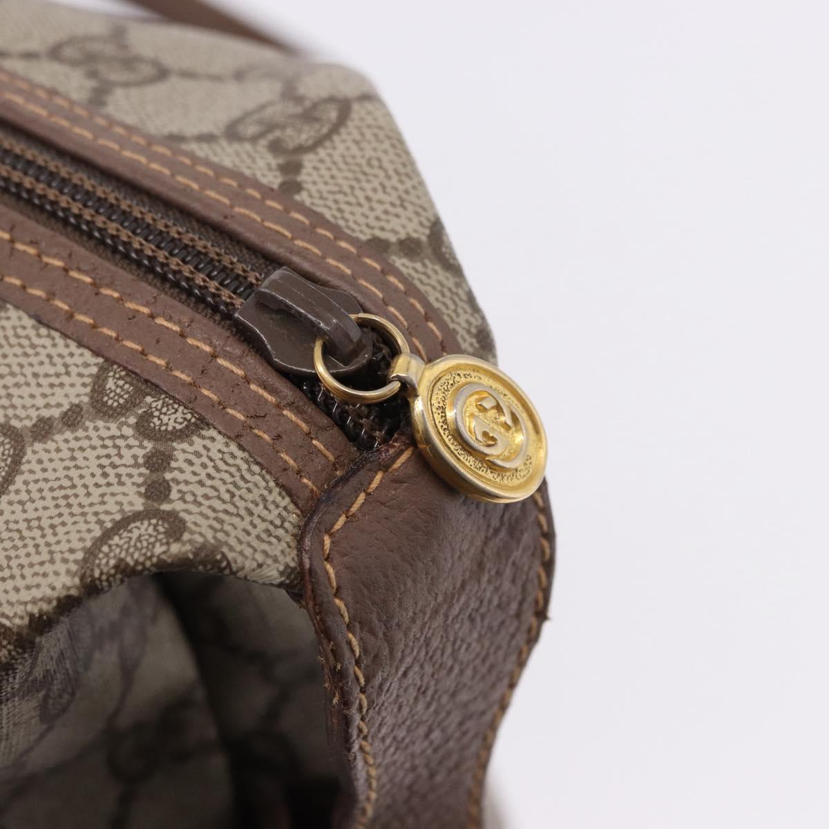 GUCCI GG Supreme Boston Bag PVC Beige Gold 012 1095 6080 Auth 191889