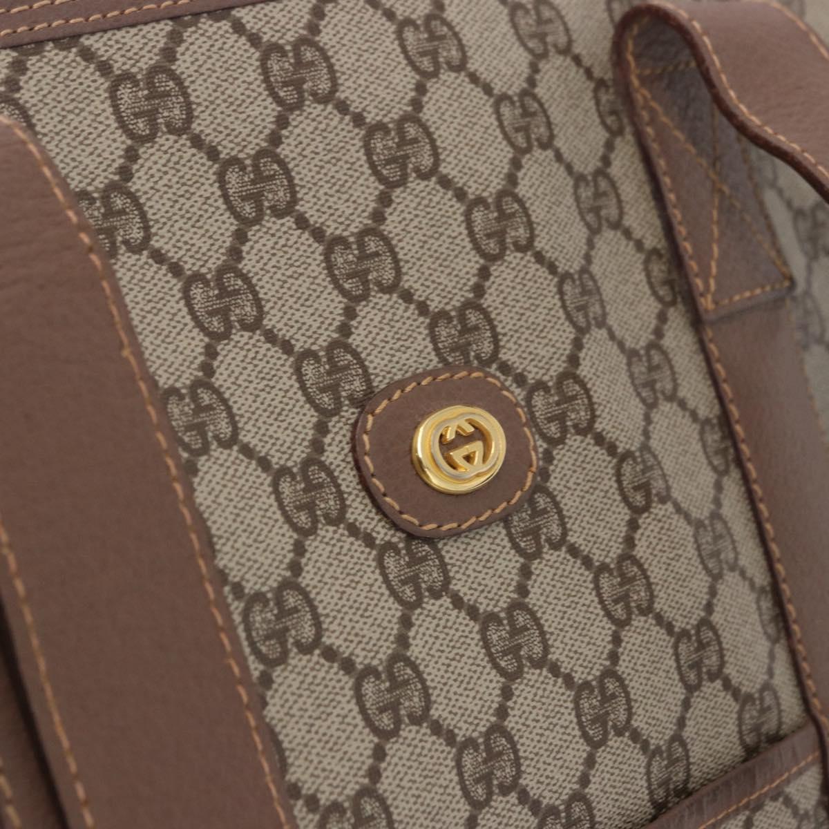 GUCCI GG Supreme Boston Bag PVC Beige Gold 012 1095 6080 Auth 191889