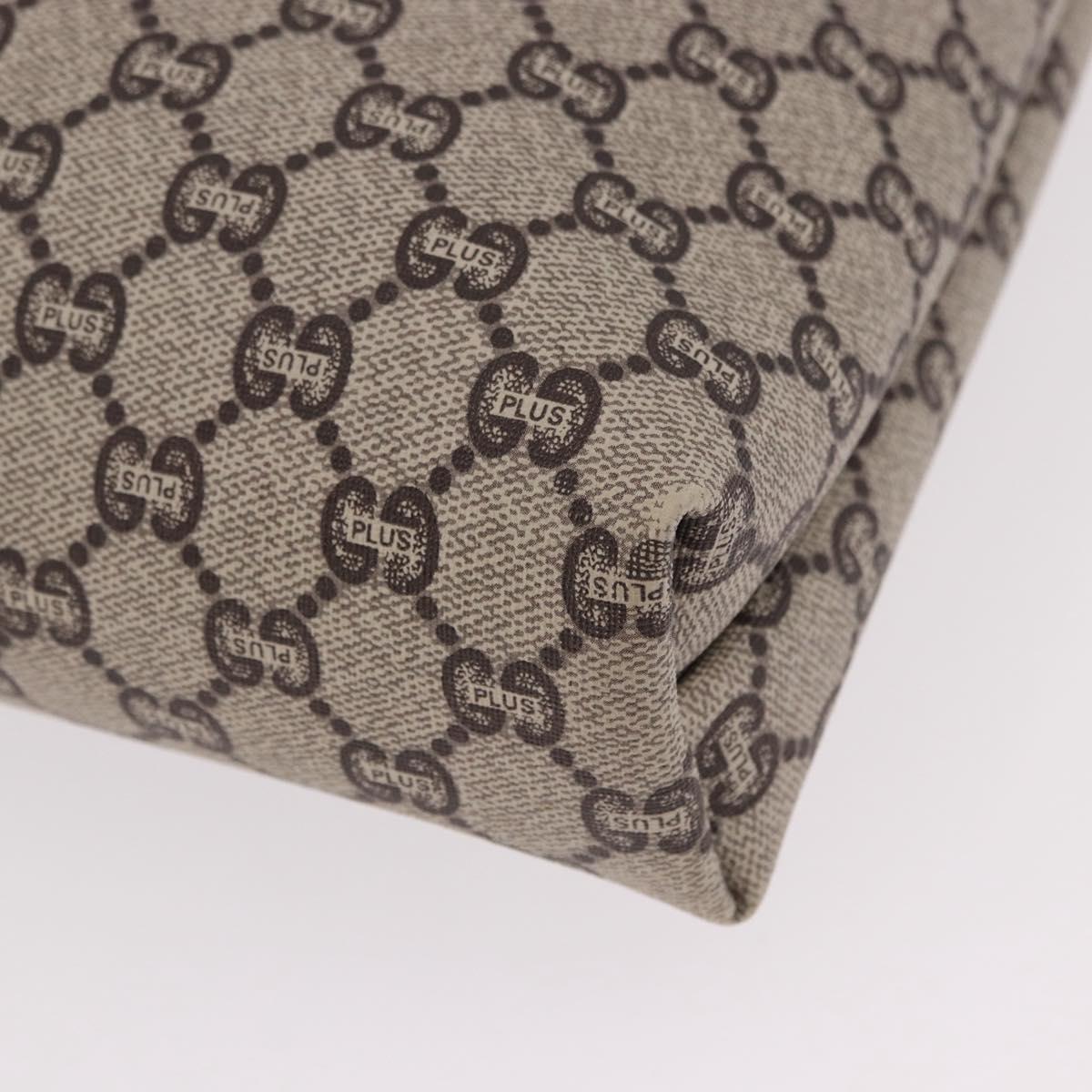 GUCCI GG Plus Supreme Web Sherry Line Tote Bag PVC Beige Gold Auth 191890