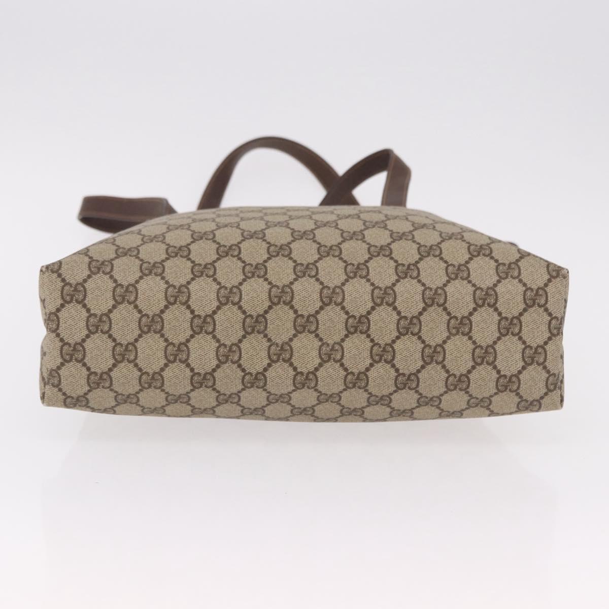 GUCCI GG Supreme Tote Bag PVC Leather Beige Gold 002 123 6130 Auth 191891