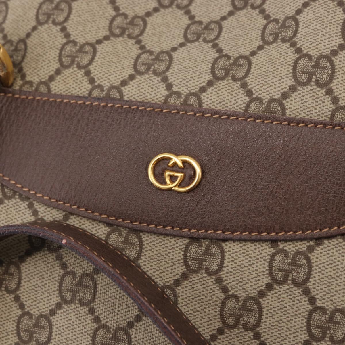 GUCCI GG Supreme Tote Bag PVC Leather Beige Gold 002 123 6130 Auth 191891
