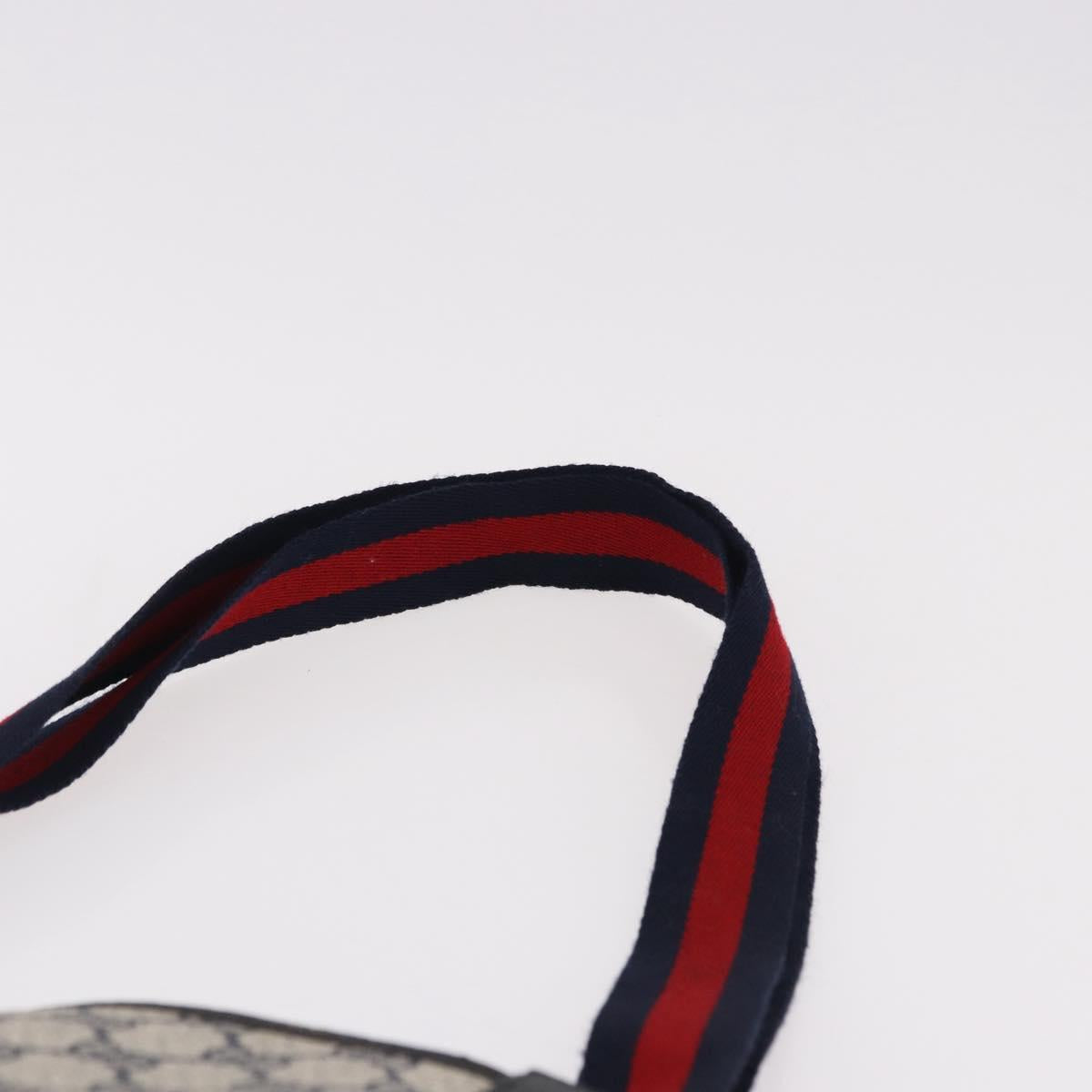 GUCCI GG Supreme Sherry Line Tote Bag PVC Navy Gold 89 02 003 Auth 191892