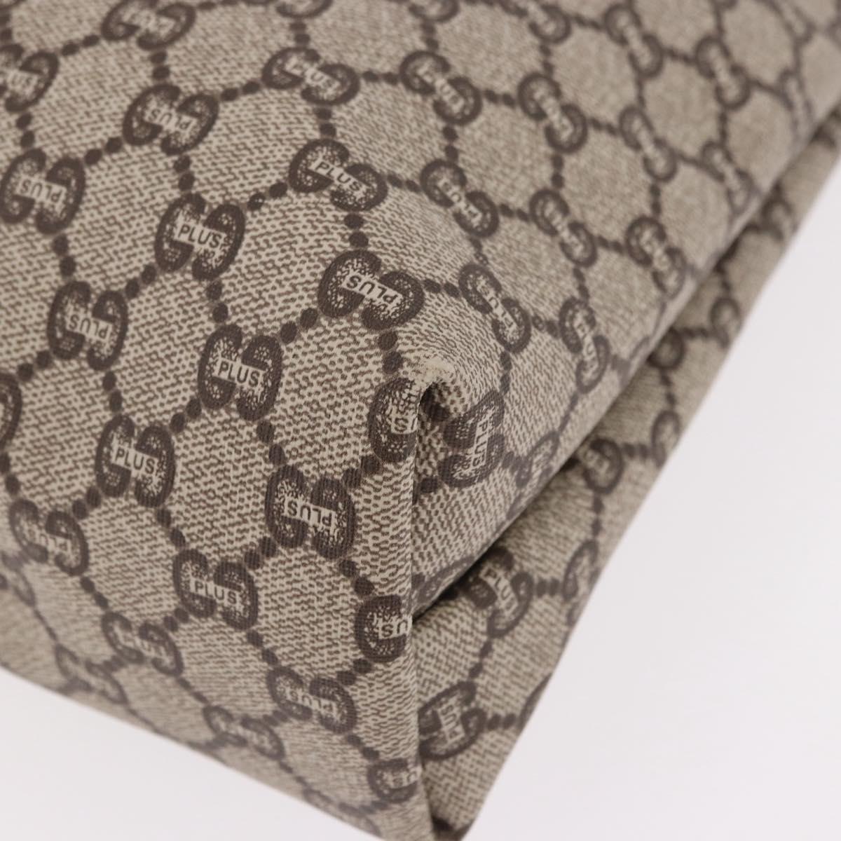 GUCCI GG Plus Supreme Web Sherry Line Tote Bag PVC Beige Gold Auth 191893