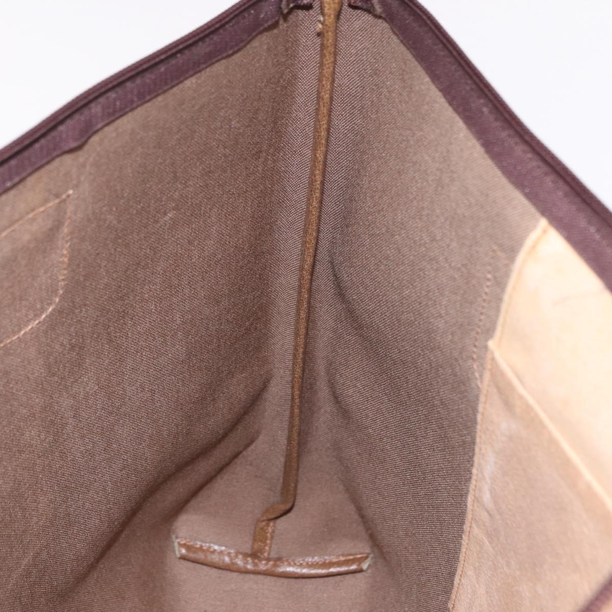 GUCCI GG Plus Supreme Web Sherry Line Tote Bag PVC Beige Gold Auth 191893