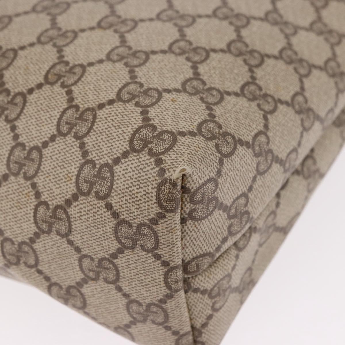 GUCCI GG Supreme Web Sherry Line Tote Bag PVC Beige 39 02 003 Auth 191895A