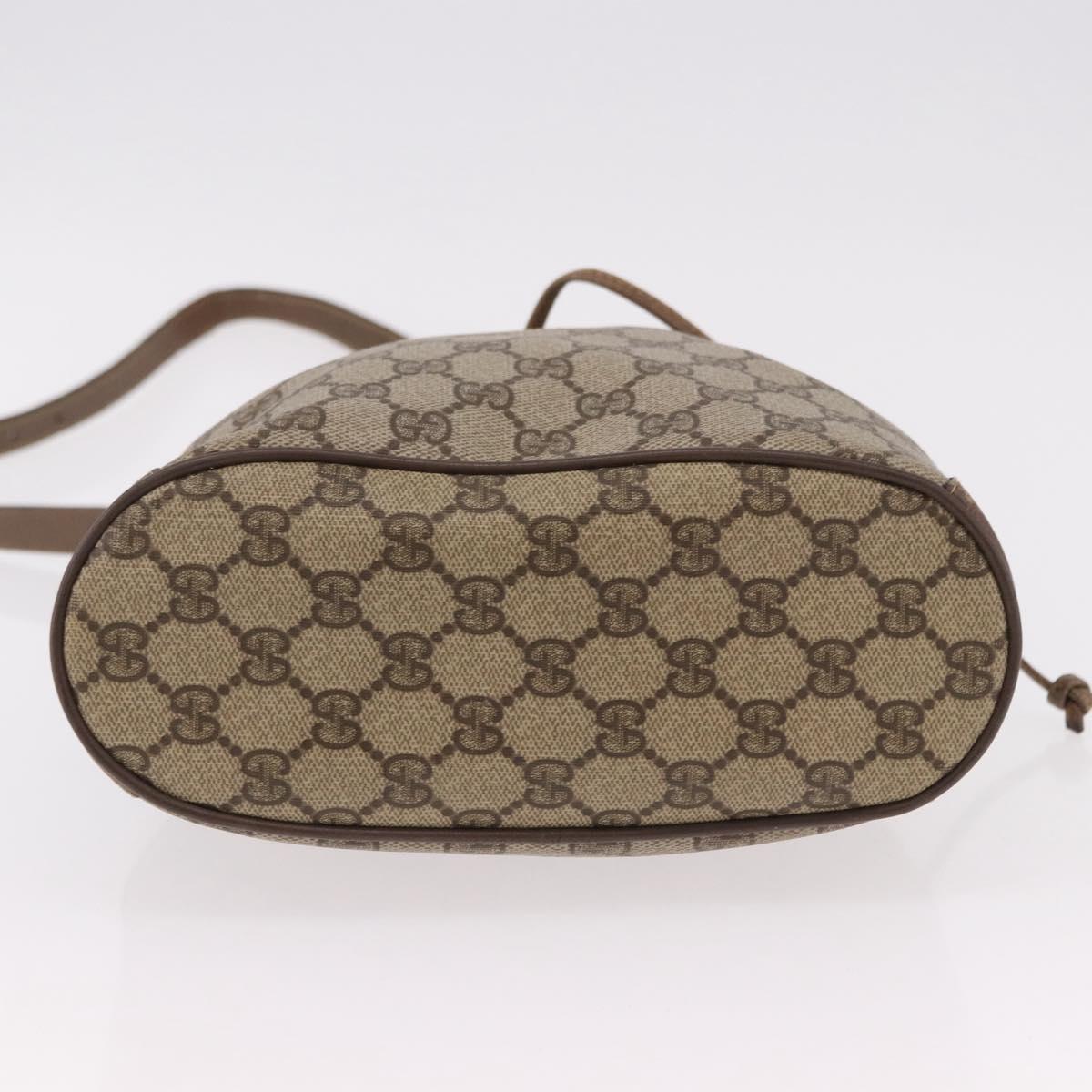 GUCCI GG Supreme Web Sherry Line Bag PVC Beige Gold 41 02 034 Auth 191896