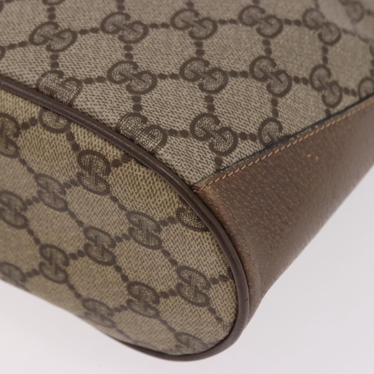 GUCCI GG Supreme Web Sherry Line Bag PVC Beige Gold 41 02 034 Auth 191896