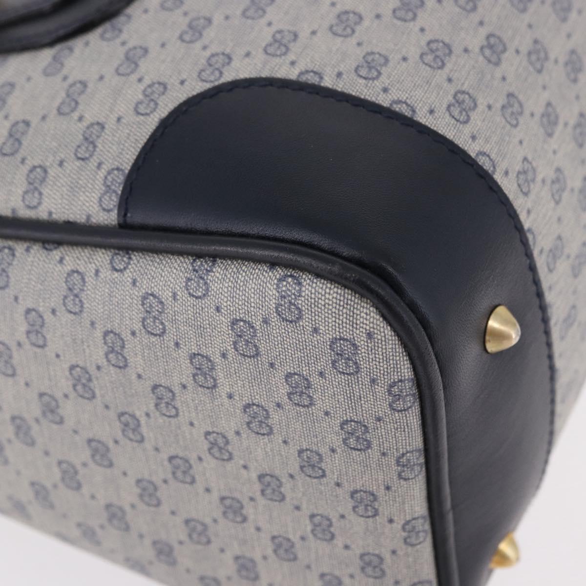 GUCCI GG Supreme Boston Bag PVC 2way Navy Gold 002 39 0269 Auth 191897