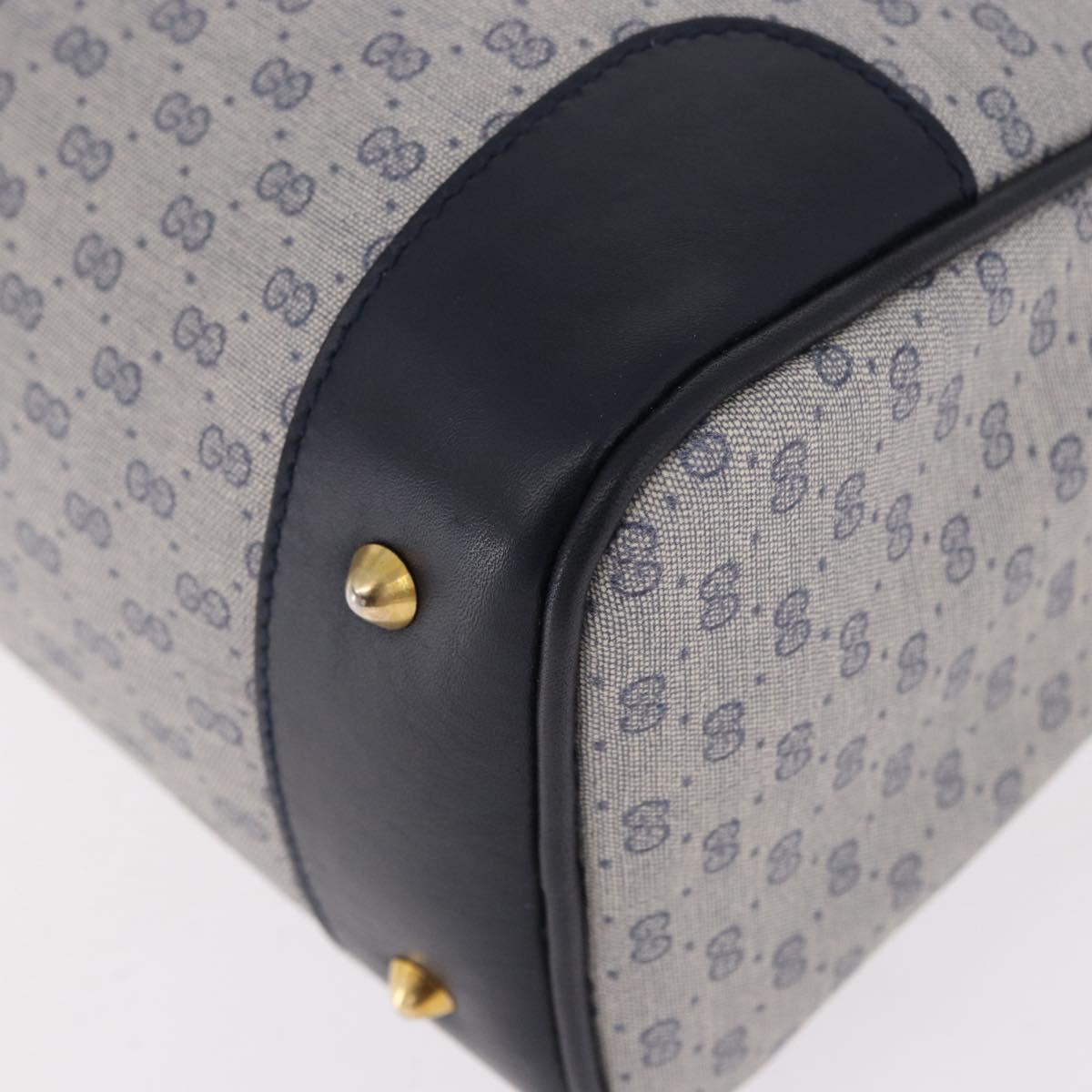 GUCCI GG Supreme Boston Bag PVC 2way Navy Gold 002 39 0269 Auth 191897