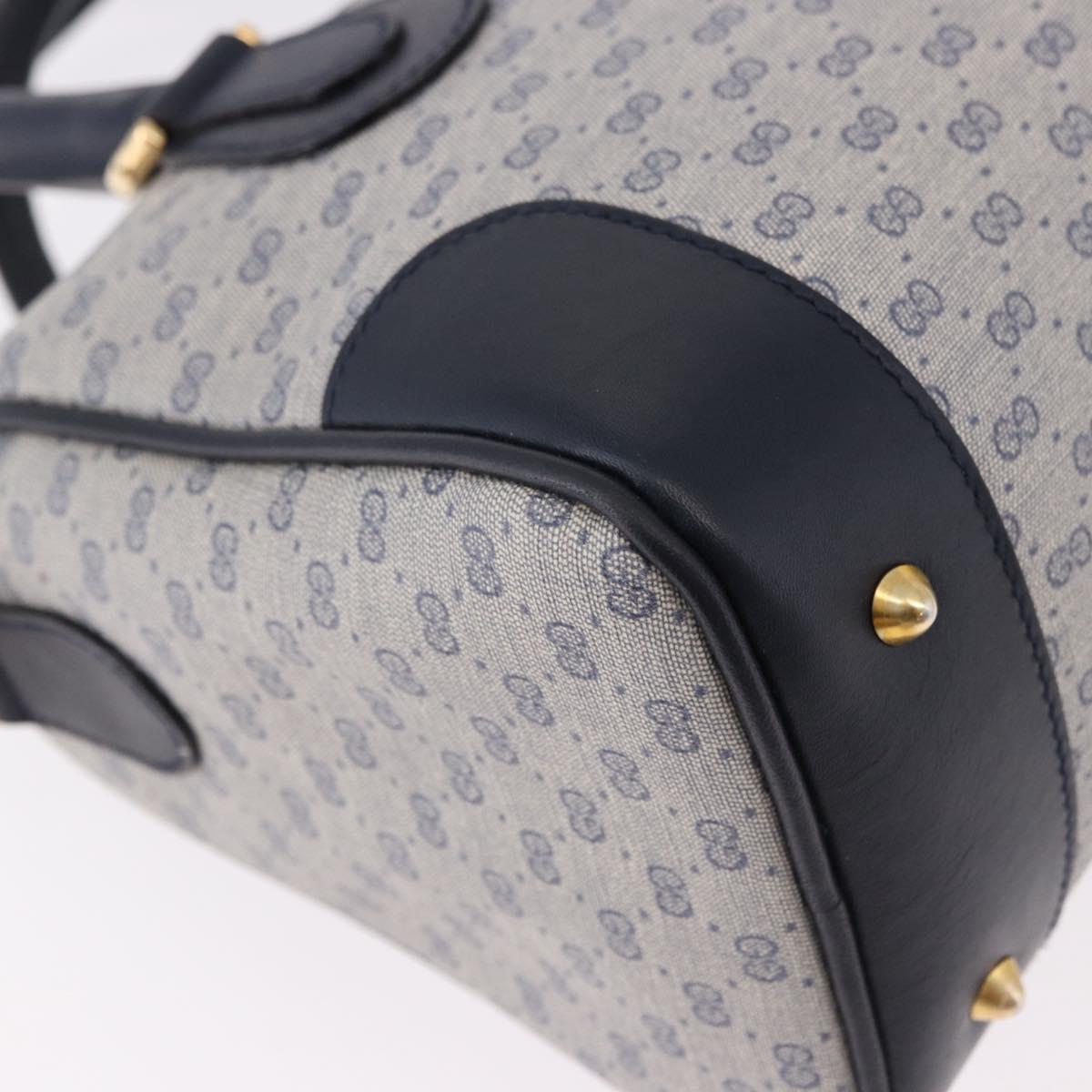 GUCCI GG Supreme Boston Bag PVC 2way Navy Gold 002 39 0269 Auth 191897