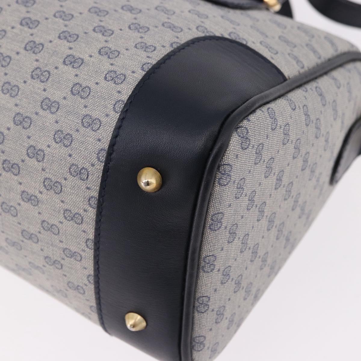 GUCCI GG Supreme Boston Bag PVC 2way Navy Gold 002 39 0269 Auth 191897