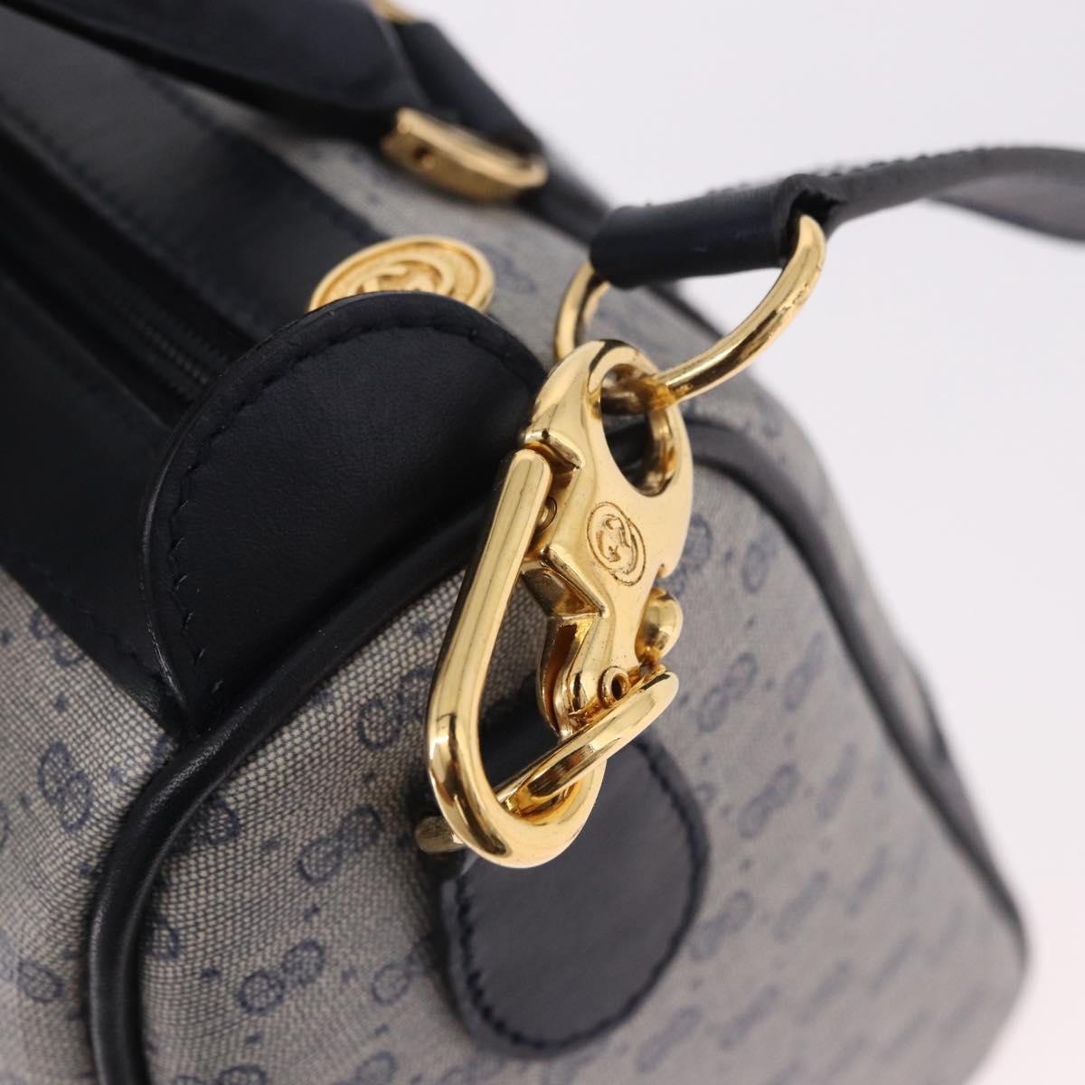 GUCCI GG Supreme Boston Bag PVC 2way Navy Gold 002 39 0269 Auth 191897