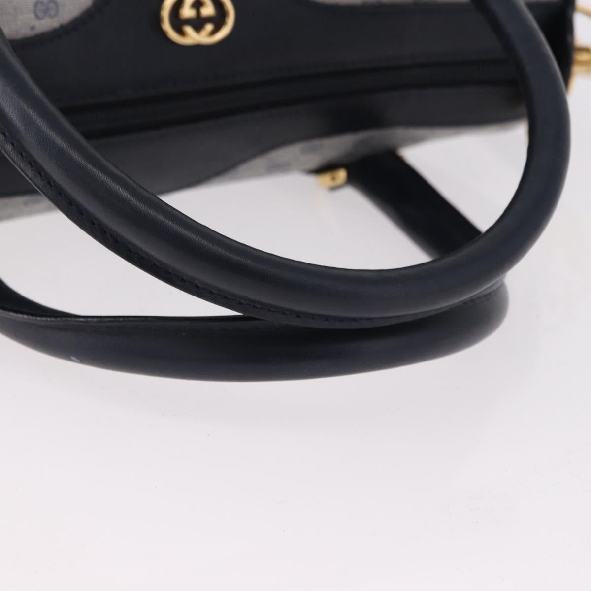GUCCI GG Supreme Boston Bag PVC 2way Navy Gold 002 39 0269 Auth 191897