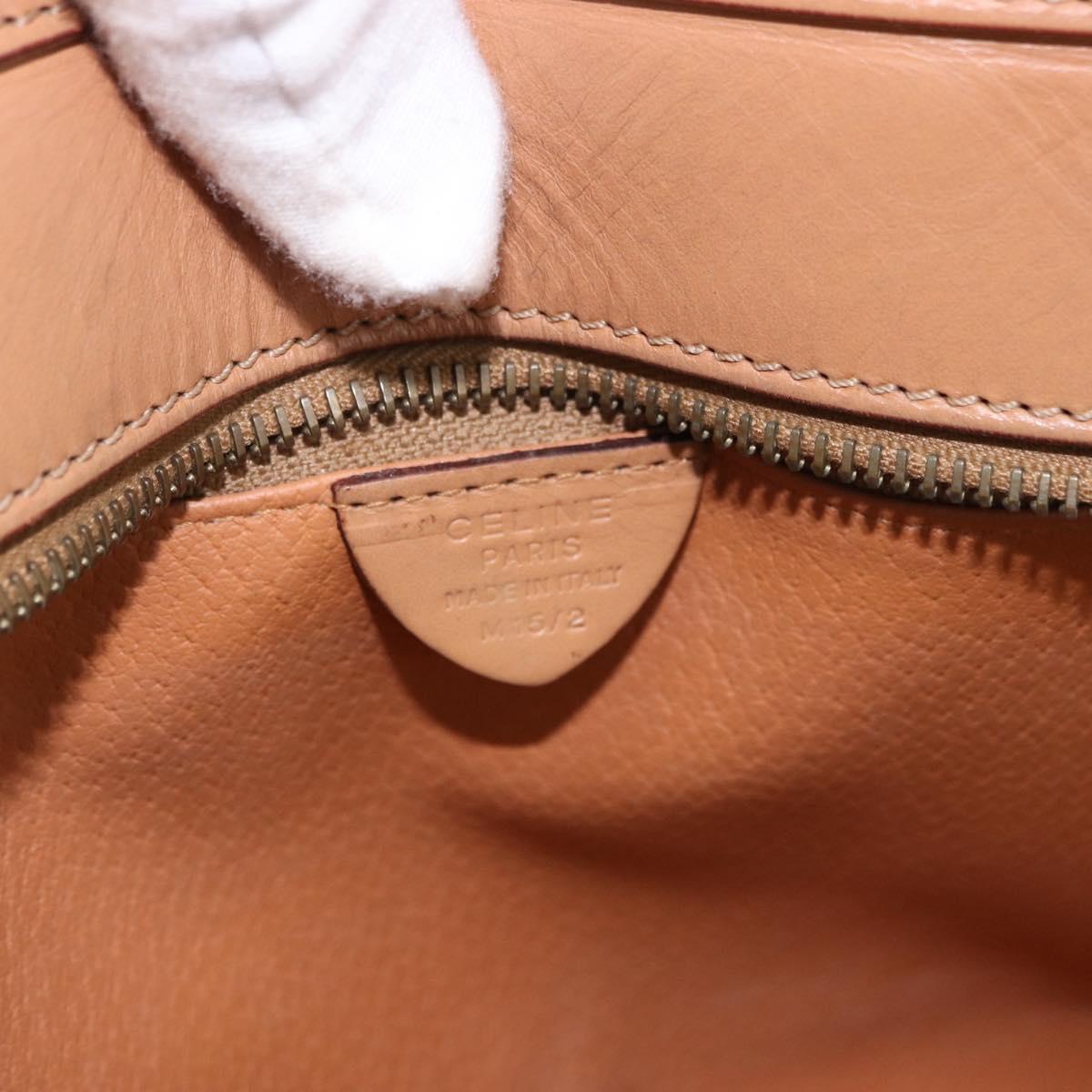 CELINE Macadam Canvas Hand Bag PVC Leather 2way Brown Gold Auth 191900