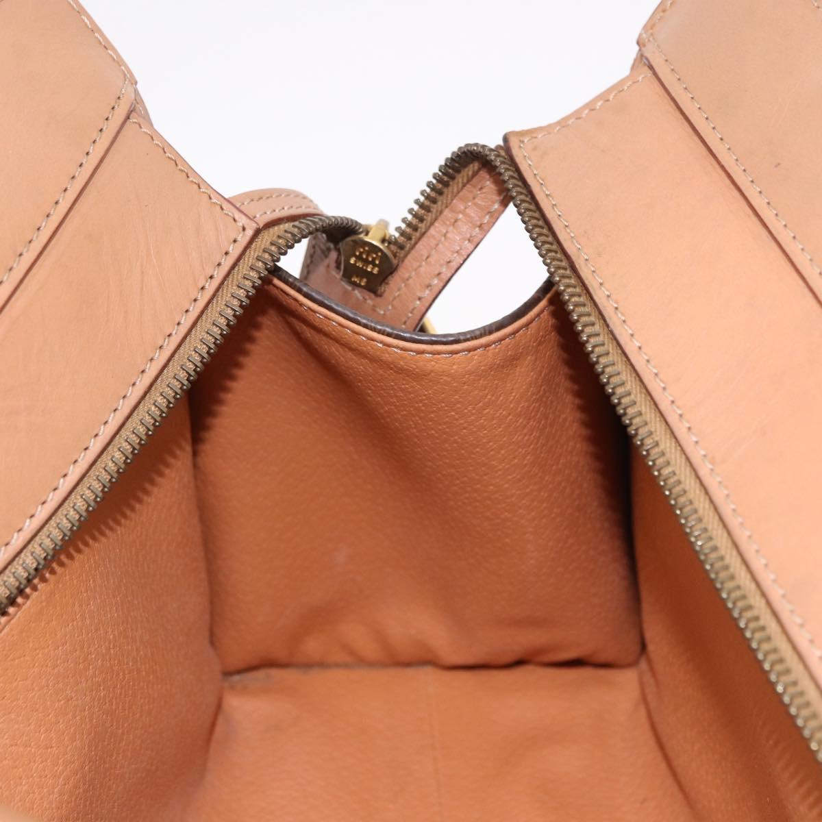 CELINE Macadam Canvas Hand Bag PVC Leather 2way Brown Gold Auth 191900