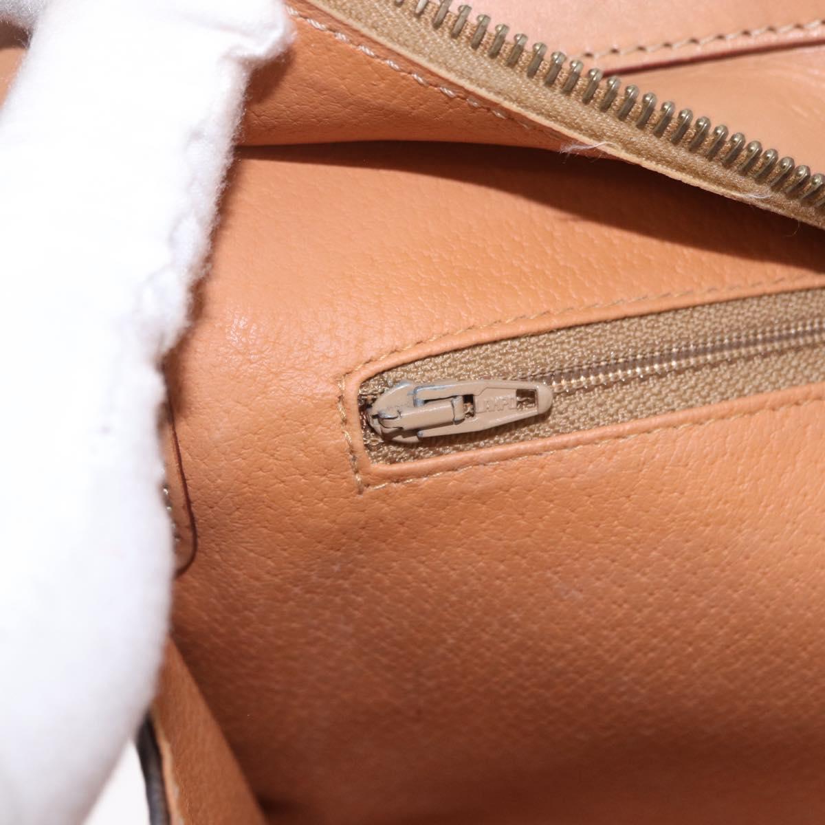 CELINE Macadam Canvas Hand Bag PVC Leather 2way Brown Gold Auth 191900