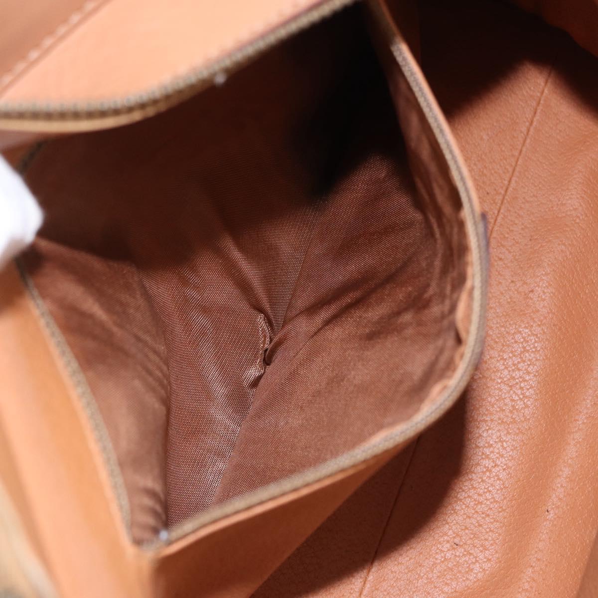 CELINE Macadam Canvas Hand Bag PVC Leather 2way Brown Gold Auth 191900