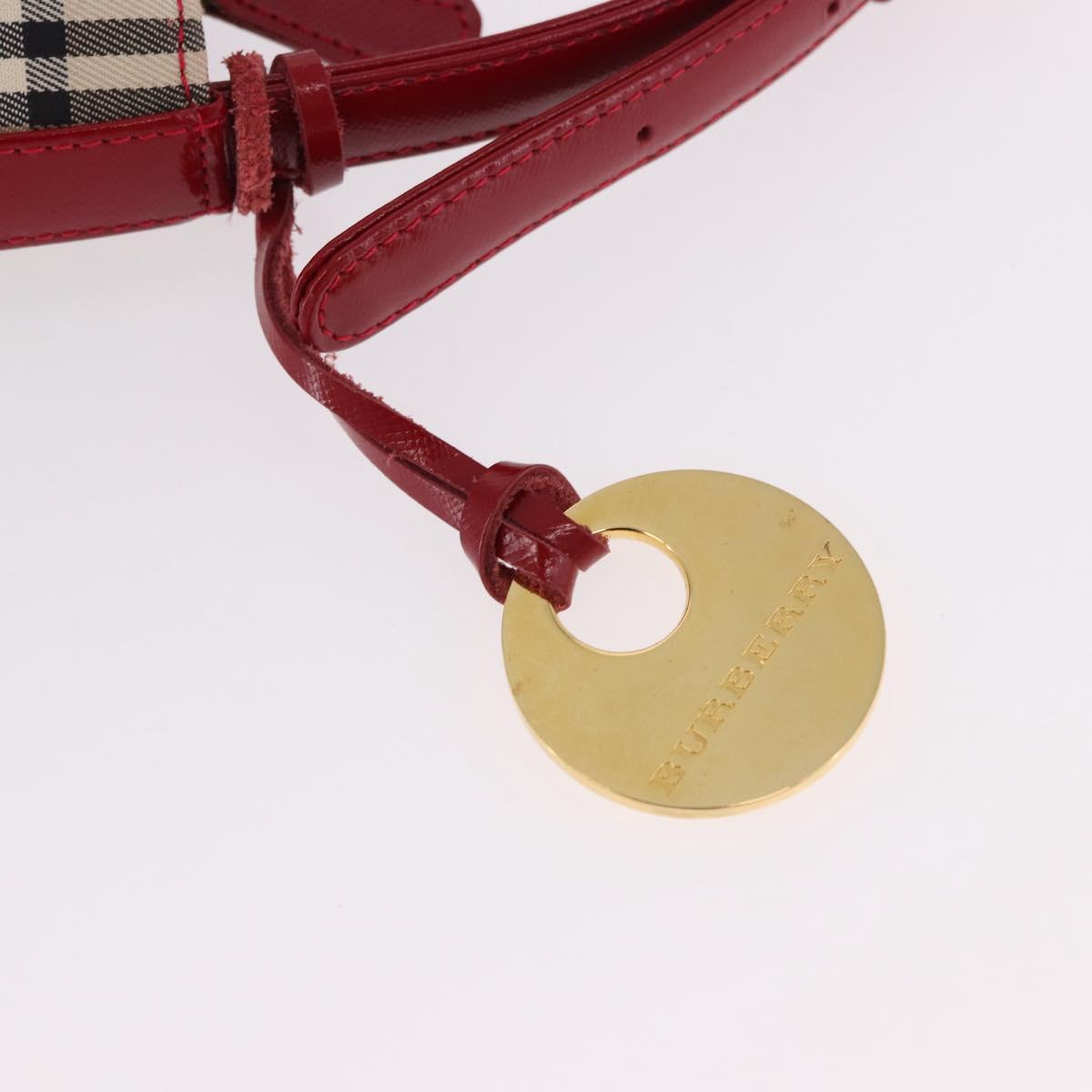 BURBERRY Nova Check Hand Bag Canvas Beige Gold Auth 191905