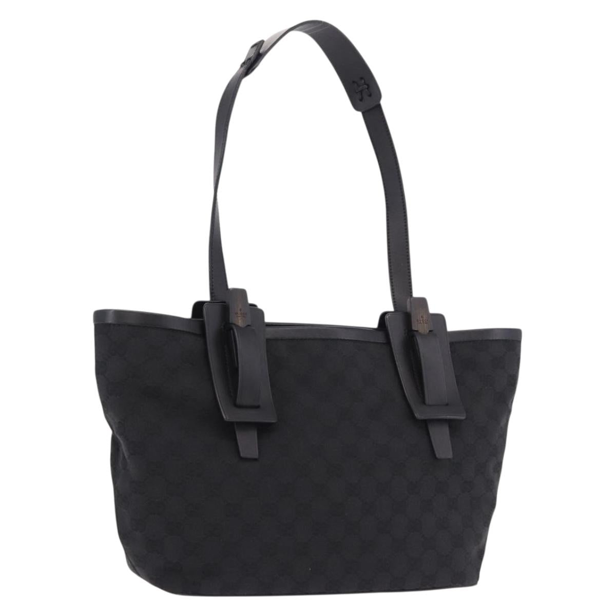 GUCCI GG Canvas Shoulder Bag Black 106241 Auth 191910A