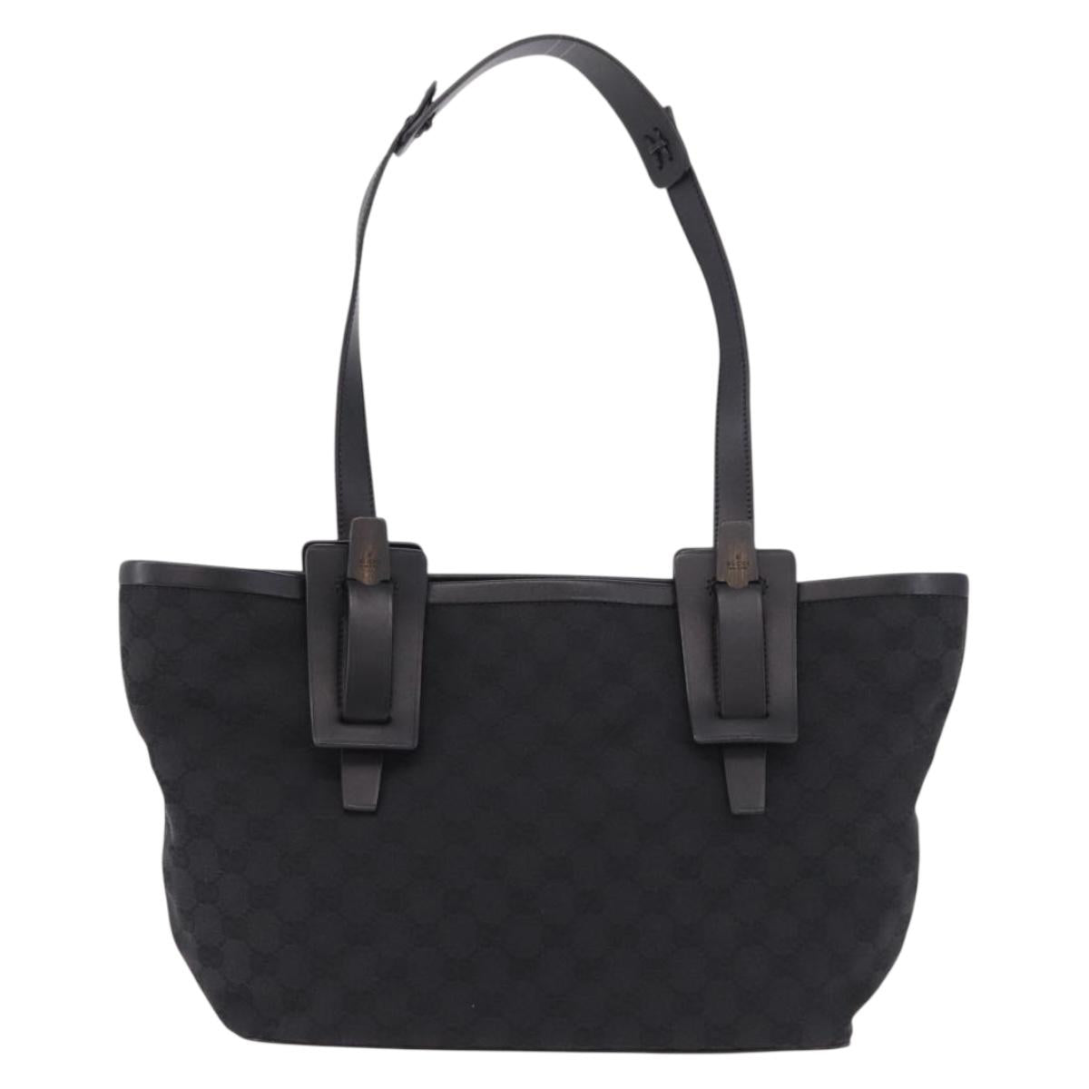 GUCCI GG Canvas Shoulder Bag Black 106241 Auth 191910A