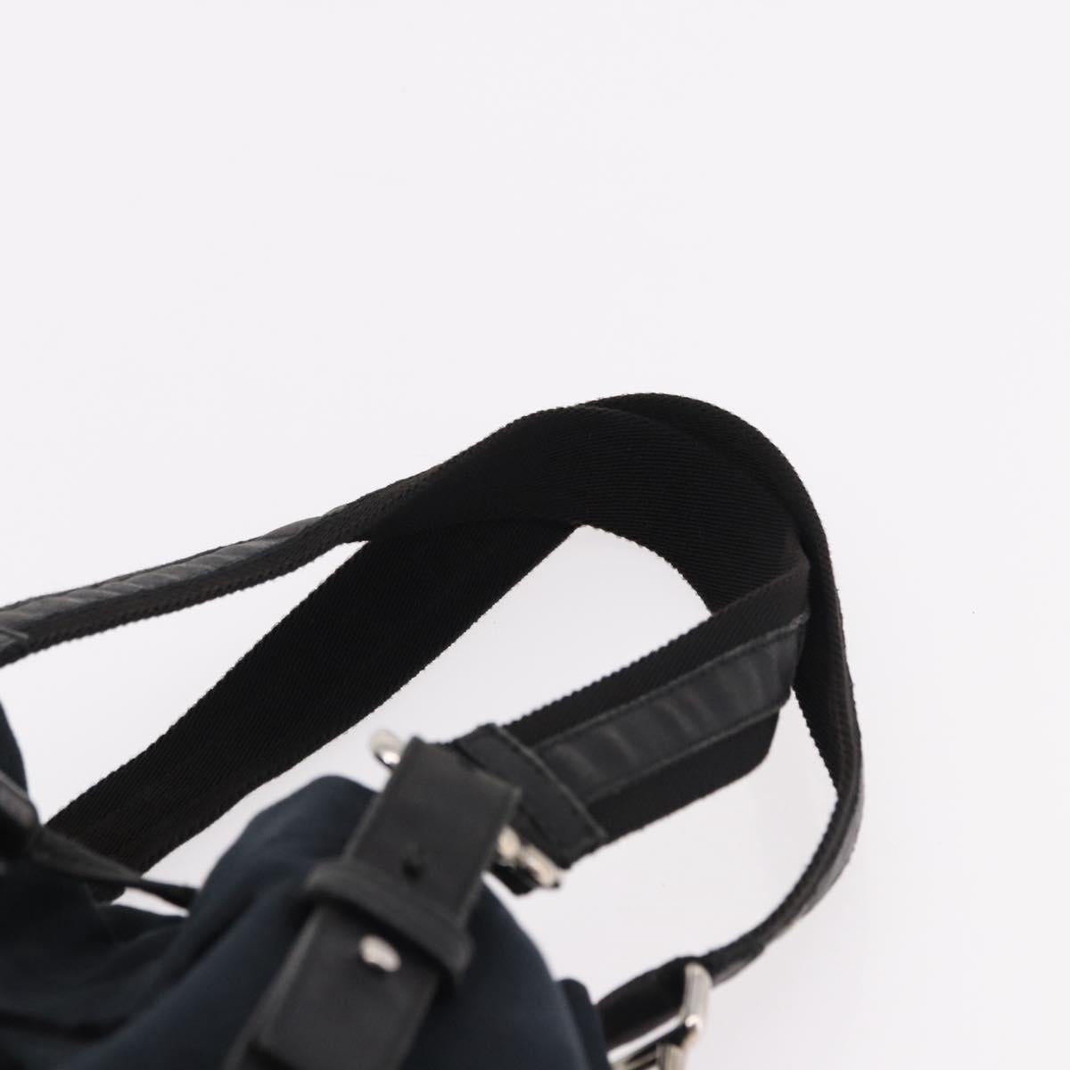 SAINT LAURENT Kahala Tote Bag Canvas Navy Silver Auth 191911
