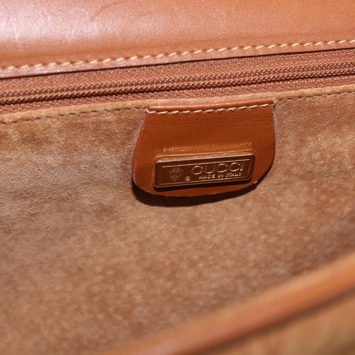 GUCCI Shoulder Bag Leather Beige Gold Auth 191917