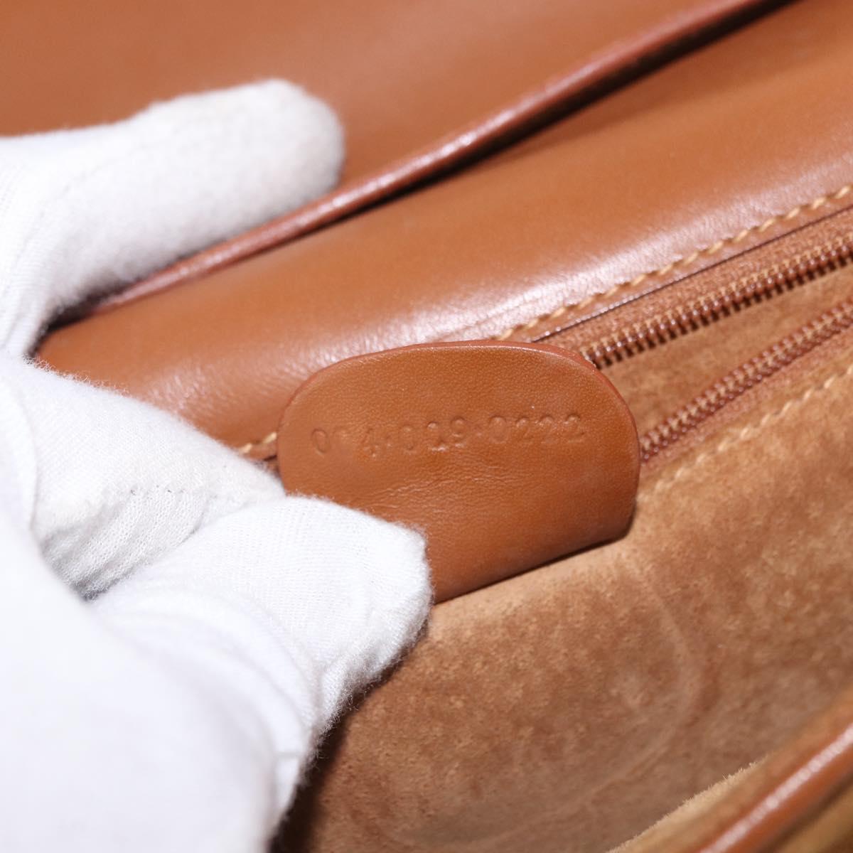 GUCCI Shoulder Bag Leather Beige Gold Auth 191917