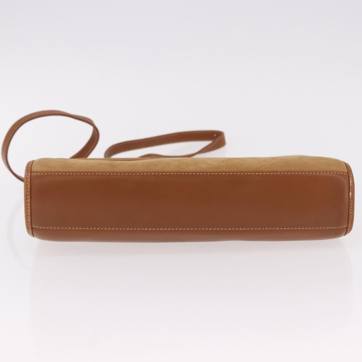 GUCCI Shoulder Bag Leather Beige Gold Auth 191917