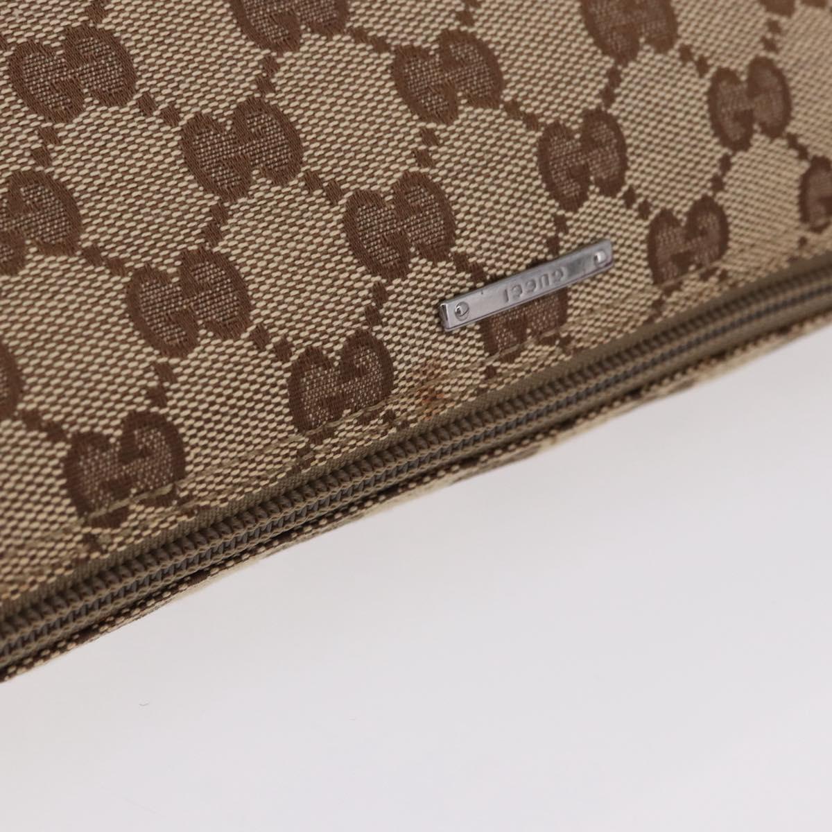 GUCCI GG Canvas Sherry Line Hand Bag Beige Silver 141809 Auth 191919A