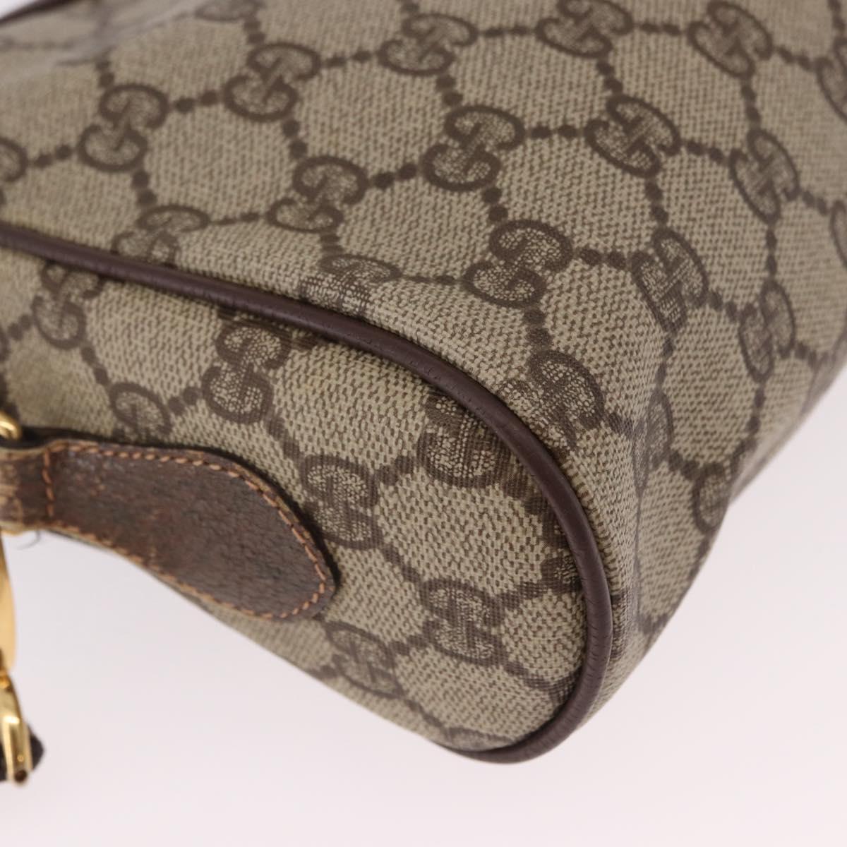 GUCCI GG Supreme Web Sherry Line Bag PVC Beige Gold 001 115 6655 Auth 191920