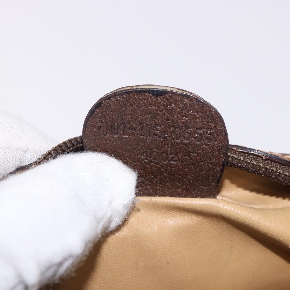 GUCCI GG Supreme Web Sherry Line Bag PVC Beige Gold 001 115 6655 Auth 191920