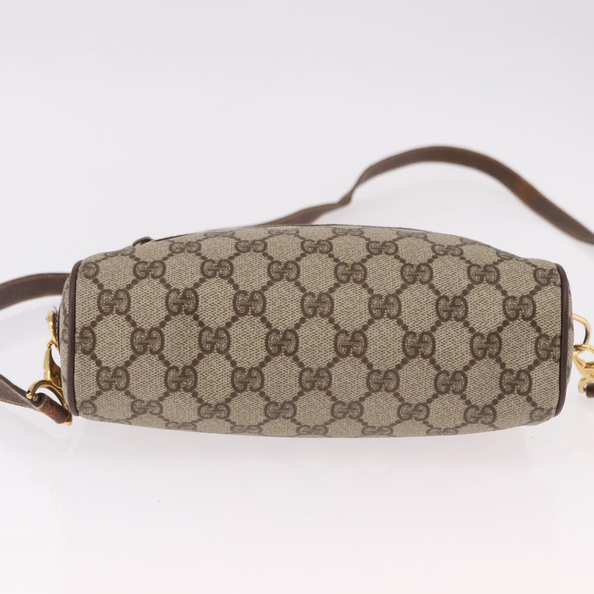 GUCCI GG Supreme Web Sherry Line Bag PVC Beige Gold 001 115 6655 Auth 191920