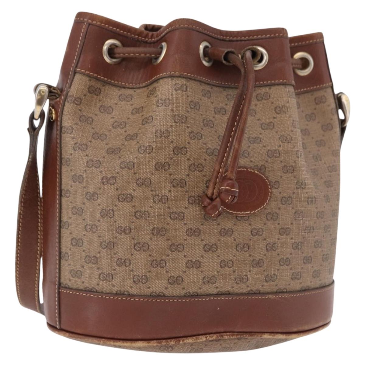 GUCCI Micro GG Supreme Shoulder Bag PVC Beige Gold 007 86 0044 Auth 191922