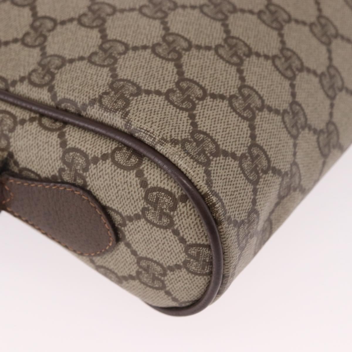 GUCCI GG Supreme Shoulder Bag PVC Beige Gold 56 01 087 Auth 191924