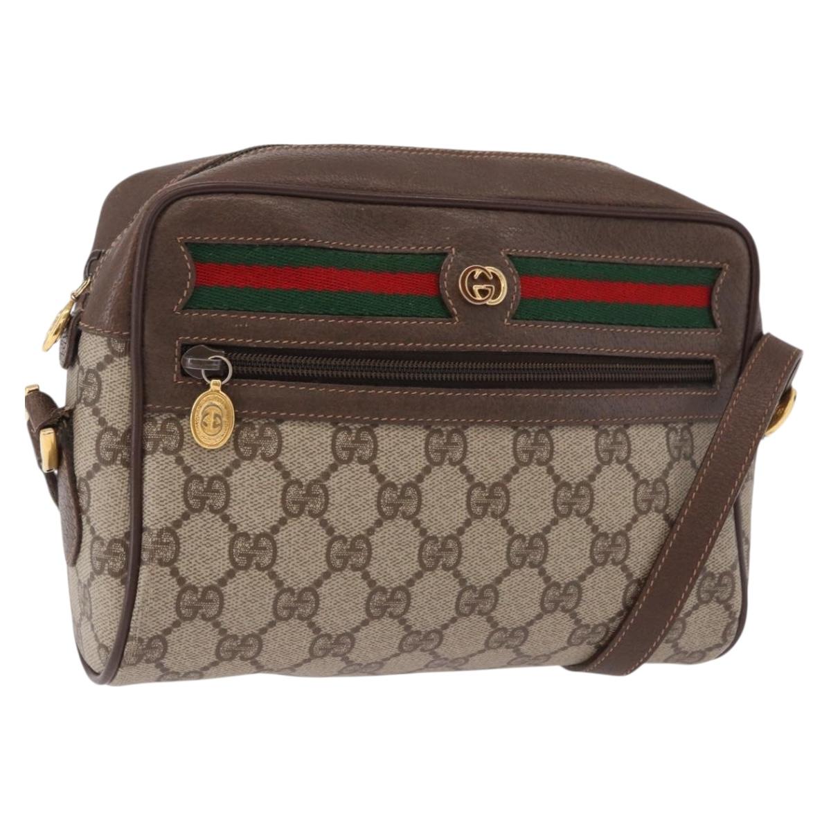 GUCCI GG Supreme Shoulder Bag PVC Beige Gold 56 01 087 Auth 191924