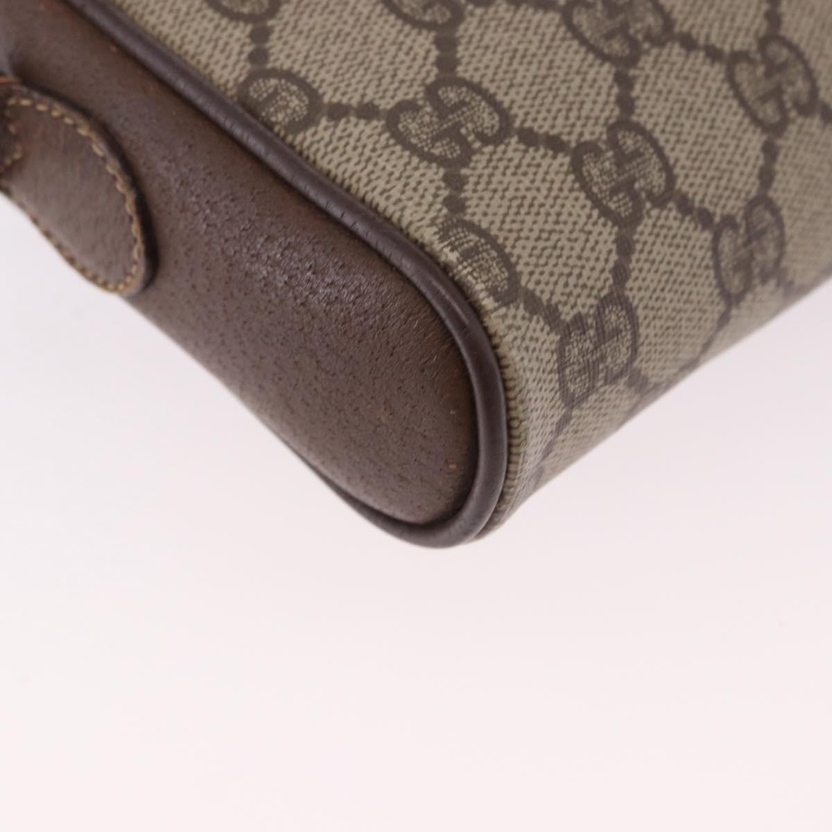 GUCCI GG Supreme Web Sherry Line Bag PVC Beige Gold 116 02 089 Auth 191925