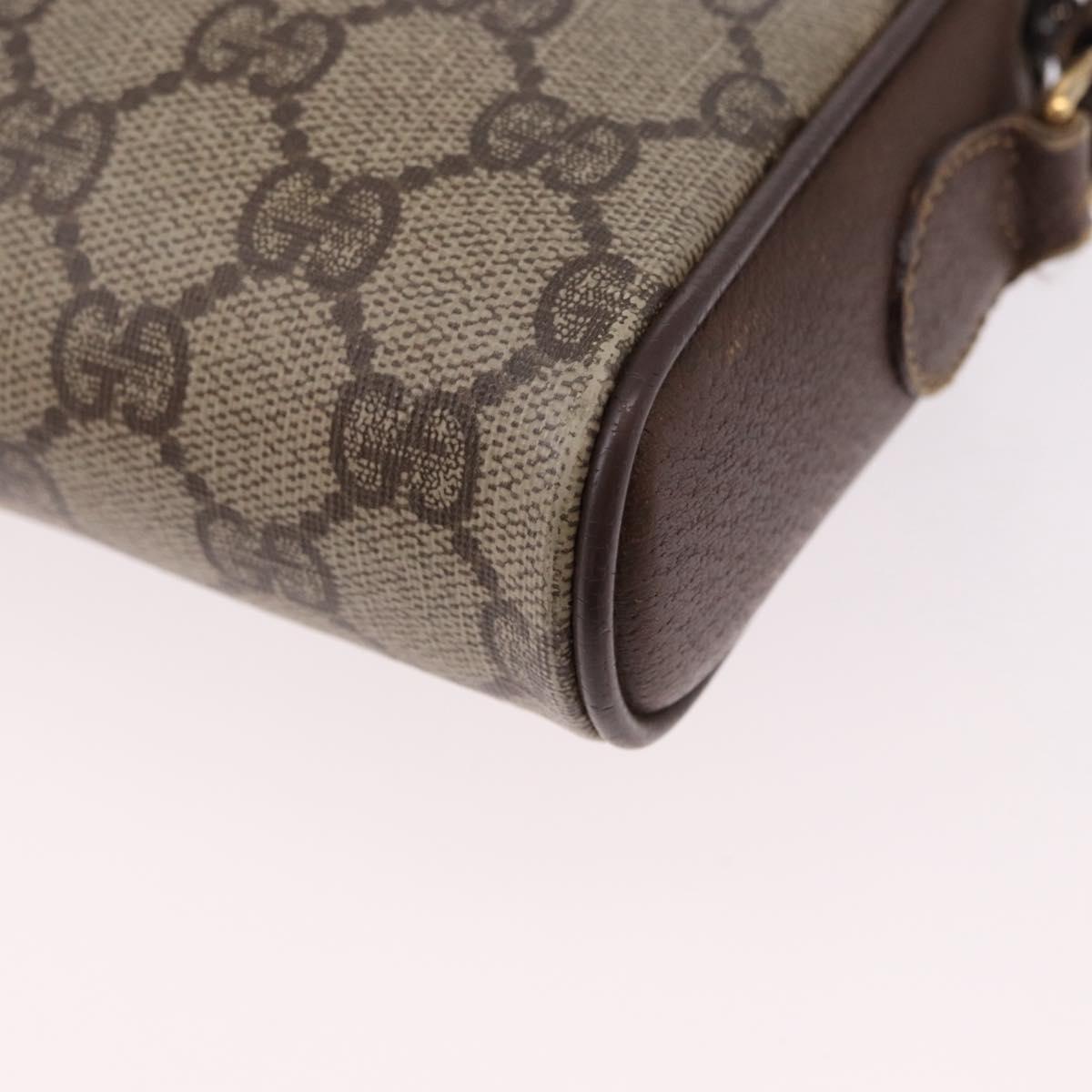 GUCCI GG Supreme Web Sherry Line Bag PVC Beige Gold 116 02 089 Auth 191925