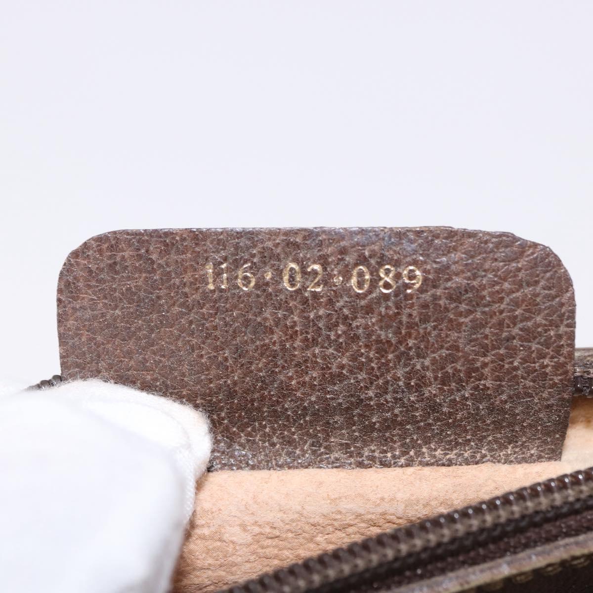 GUCCI GG Supreme Web Sherry Line Bag PVC Beige Gold 116 02 089 Auth 191925