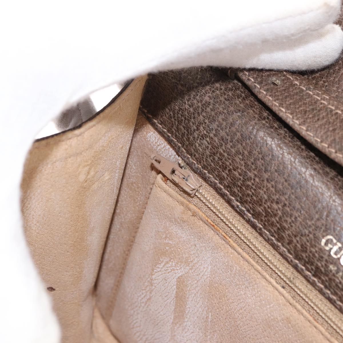 GUCCI GG Supreme Web Sherry Line Shoulder Bag PVC Beige Gold Auth 191927