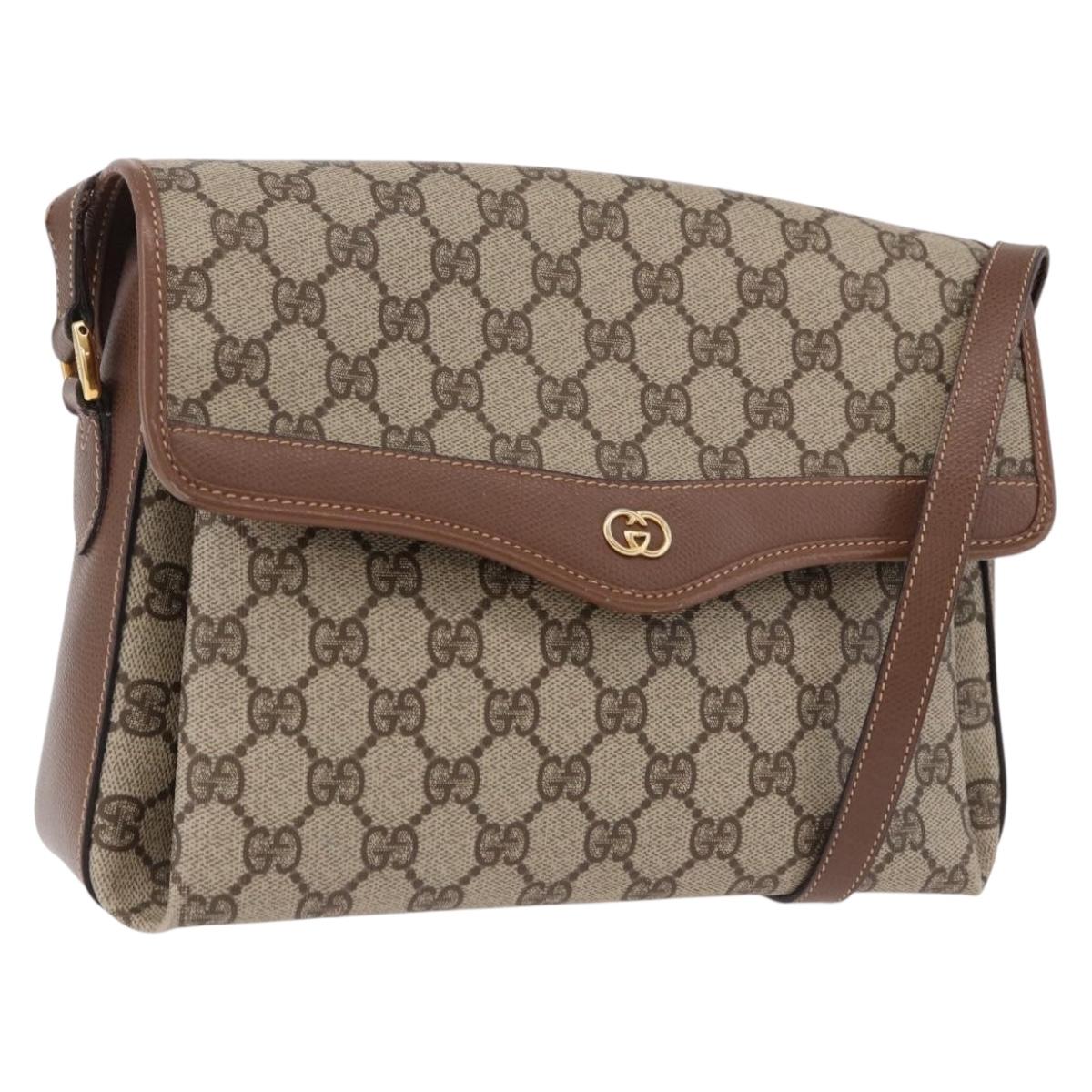 GUCCI GG Supreme Shoulder Bag PVC Beige Gold 001 113 6165 Auth 191928