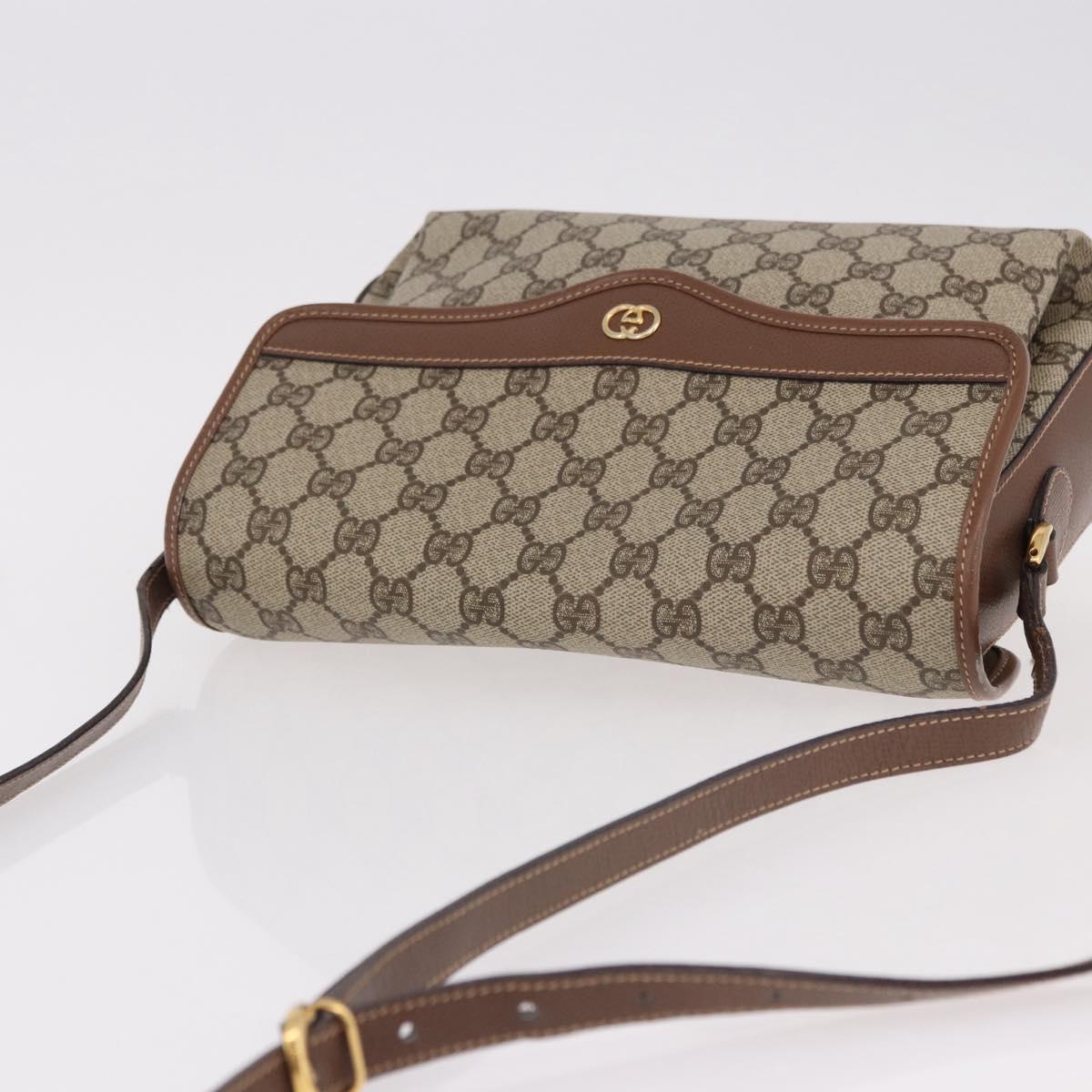 GUCCI GG Supreme Shoulder Bag PVC Beige Gold 001 113 6165 Auth 191928