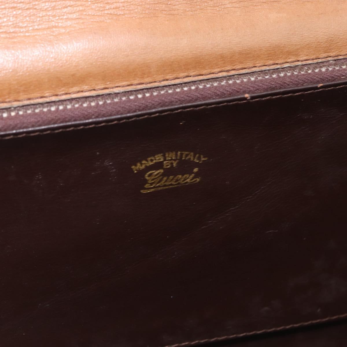 GUCCI GG Canvas Shoulder Bag Brown Gold Auth 191929