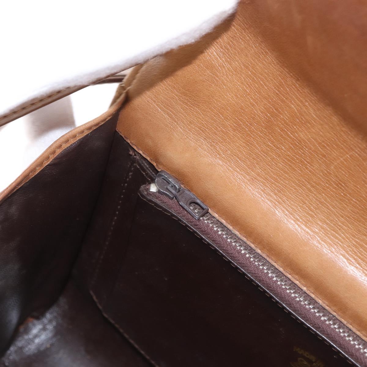 GUCCI GG Canvas Shoulder Bag Brown Gold Auth 191929