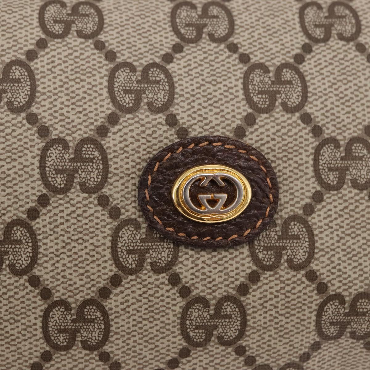 GUCCI GG Supreme Shoulder Bag PVC Beige Gold 156 02 086 Auth 191930