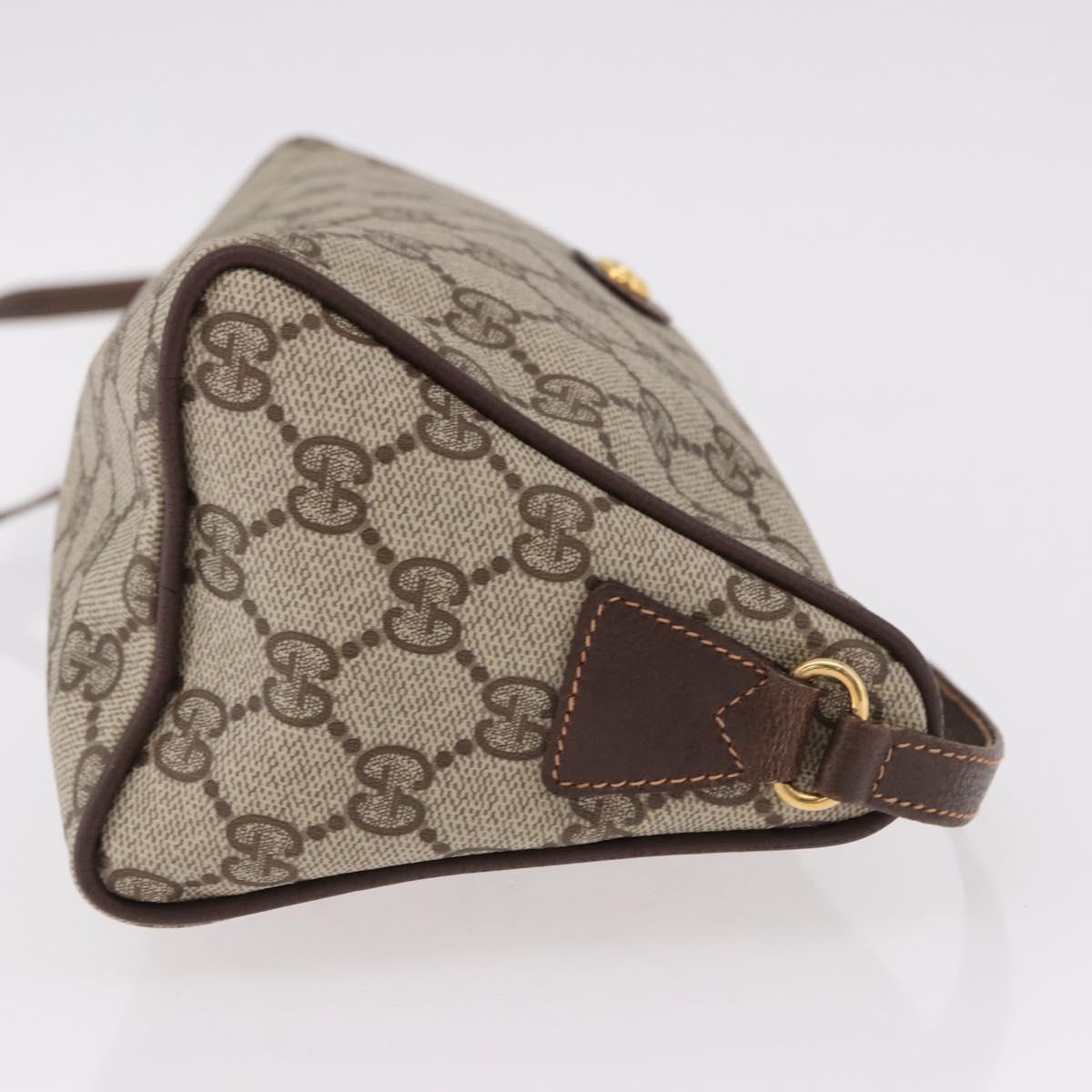 GUCCI GG Supreme Shoulder Bag PVC Beige Gold 156 02 086 Auth 191930