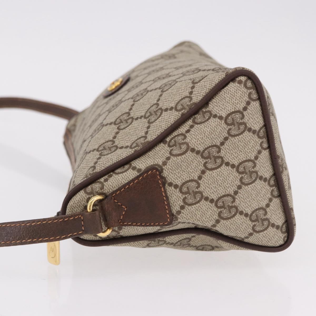 GUCCI GG Supreme Shoulder Bag PVC Beige Gold 156 02 086 Auth 191930