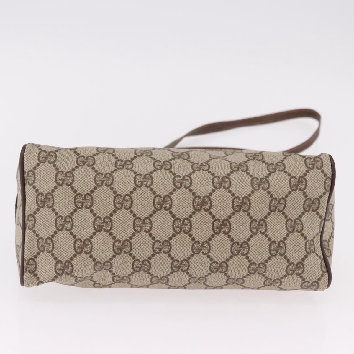 GUCCI GG Supreme Shoulder Bag PVC Beige Gold 156 02 086 Auth 191930