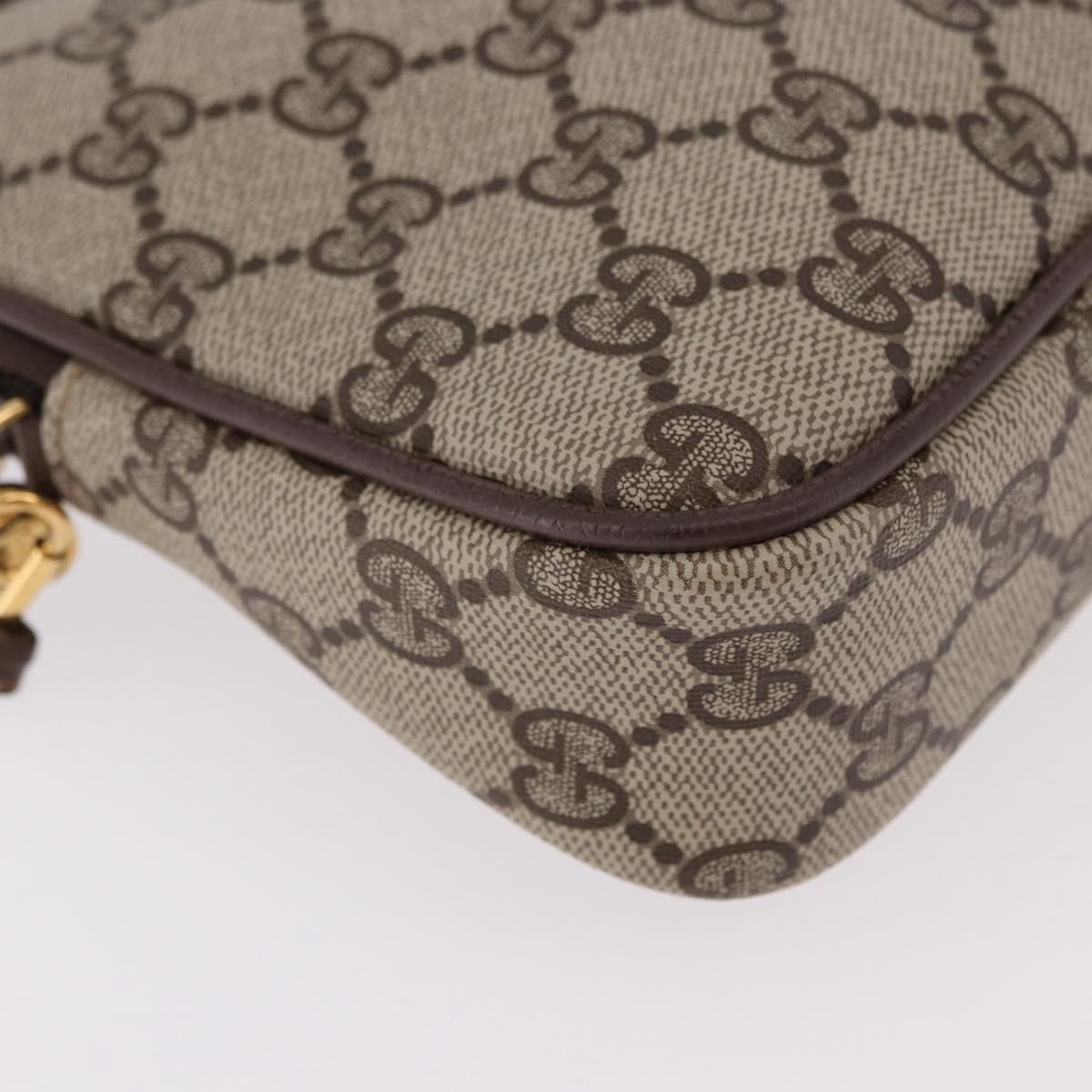 GUCCI GG Supreme Shoulder Bag PVC Beige Gold 97 02 068 Auth 191931