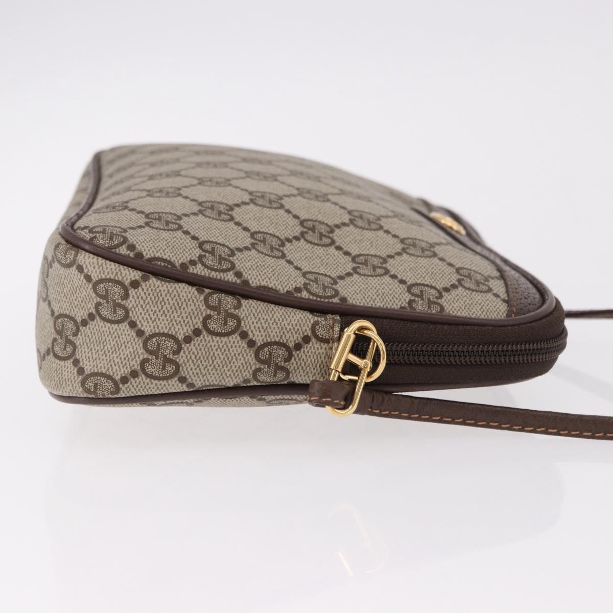 GUCCI GG Supreme Shoulder Bag PVC Beige Gold 97 02 068 Auth 191931
