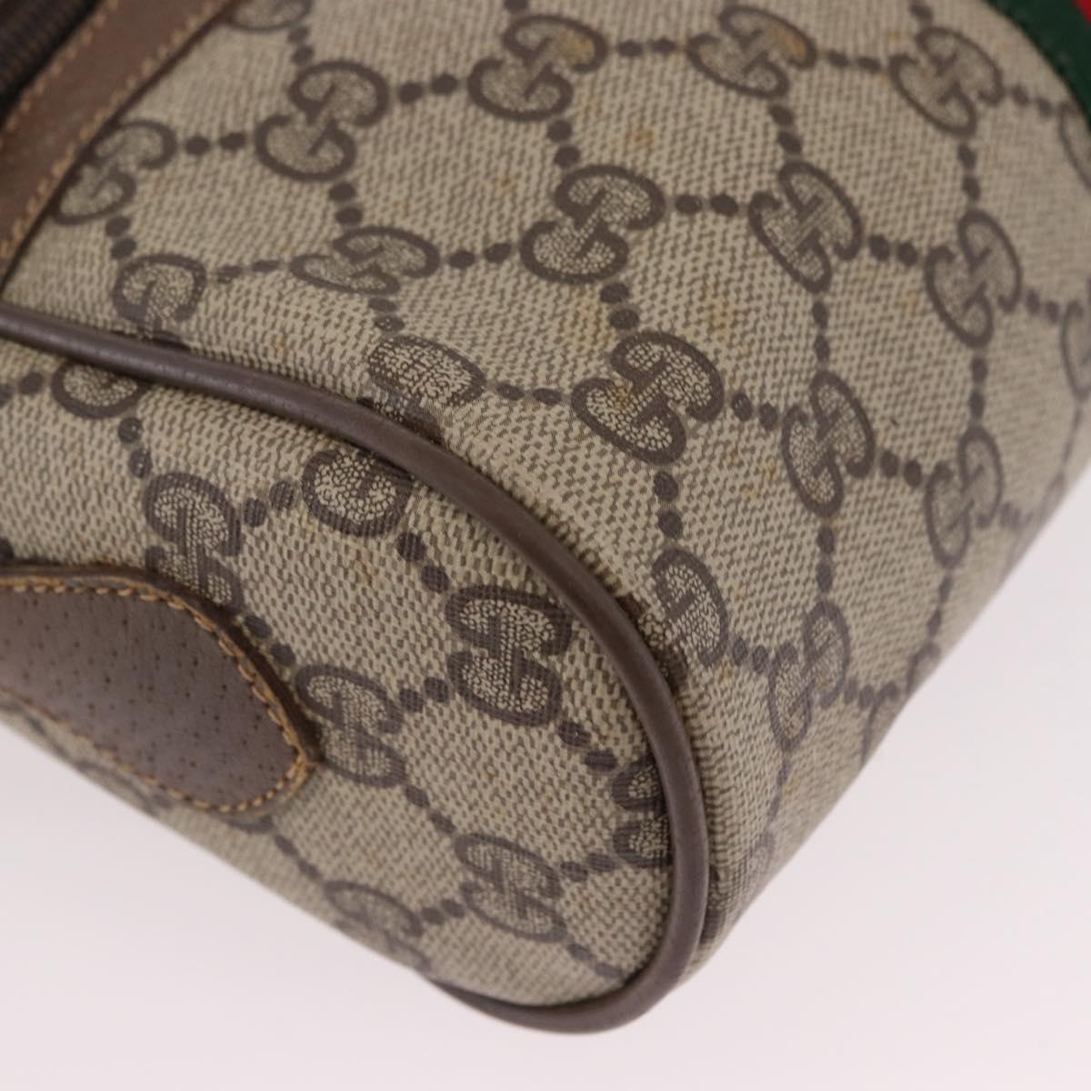 GUCCI GG Supreme Web Sherry Line Bag PVC Beige Gold 119 02 004 Auth 191933